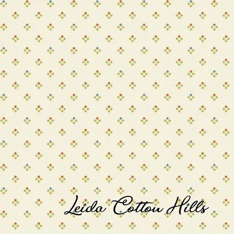 Tela para patchwork con puntos de colores en rombo sobre blanco roto ∙ Leida Cotton Hills