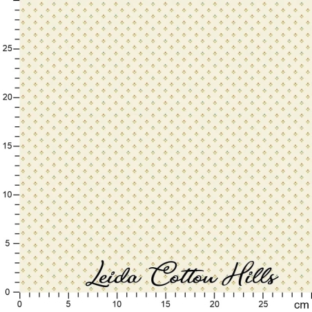 Tela para patchwork con puntos de colores en rombo sobre blanco roto