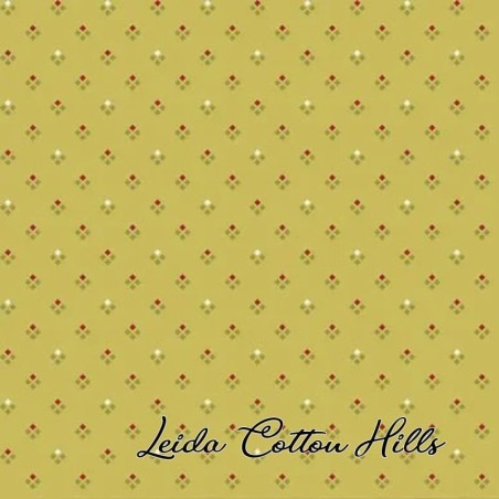 Tela para patchwork con puntos de colores en rombo sobre rosa fresa ∙ Leida Cotton Hills