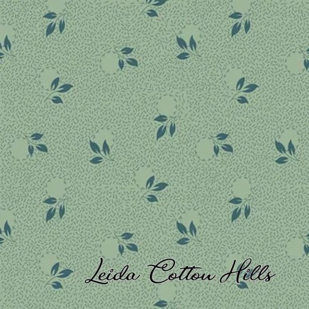 Tela para patchwork con hojas en turquesa ∙ Leida Cotton Hills