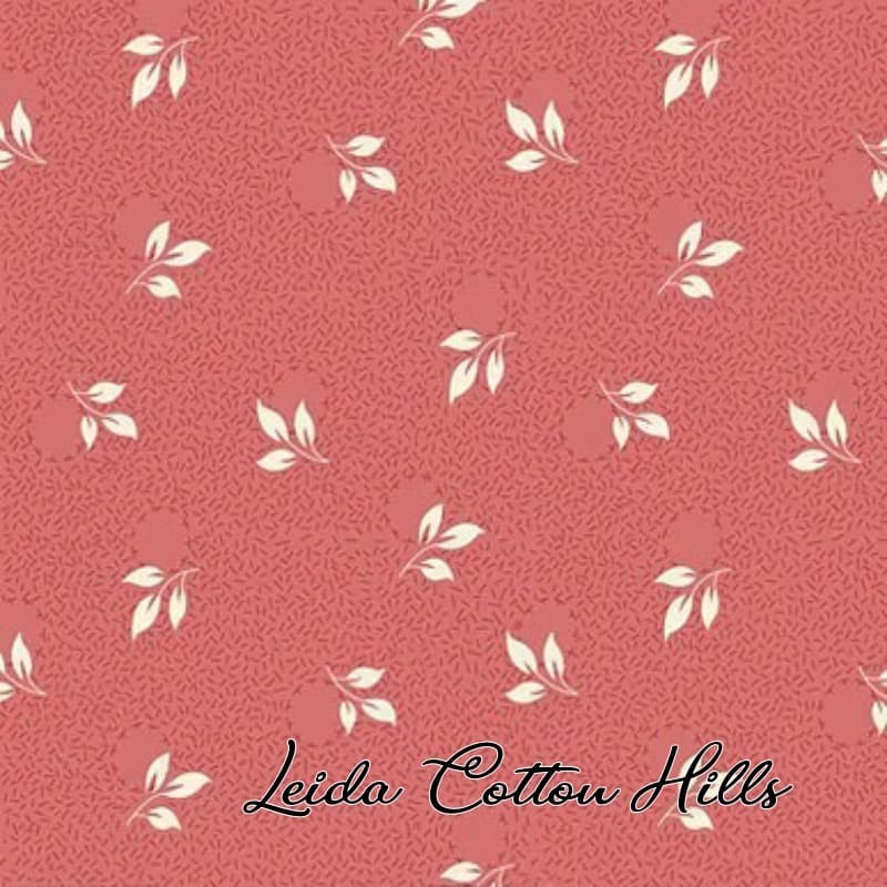 Tela para patchwork con hojas en color fresa suave ∙ Leida Cotton Hills