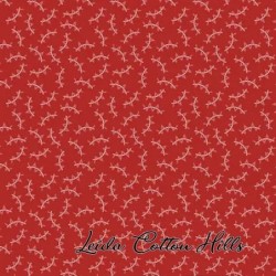 Tela para patchwork con dibujo zigzag sobre rojo ∙ Leida Cotton Hills