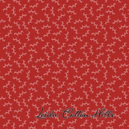 Tela para patchwork con dibujo zigzag sobre rojo ∙ Leida Cotton Hills