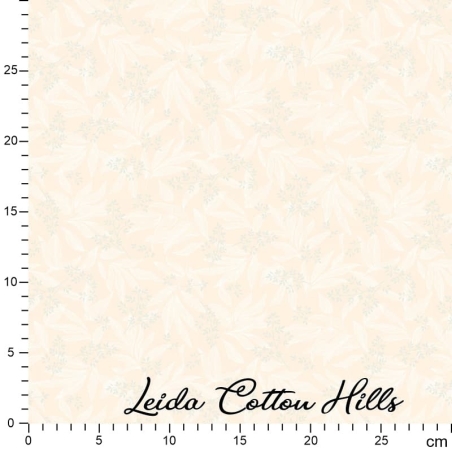Tela para patchwork con hojas suaves sobre crema