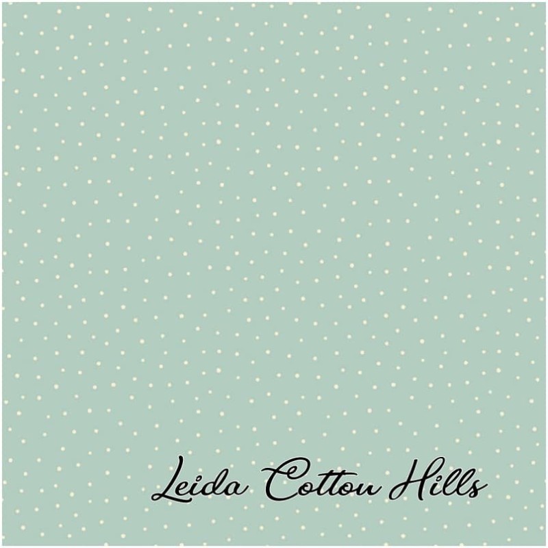 Tela para patchwork con puntitos sobre color agua ∙ Leida Cotton Hills