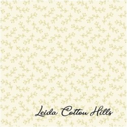 Tela para patchwork con hojitas verdes sobre crema ∙ Leida Cotton Hills