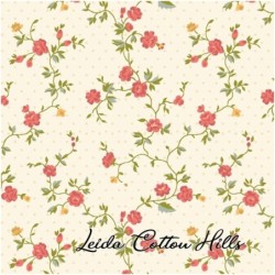 Tela para patchwork con enredadera con hojas con flores ∙ Leida Cotton Hills