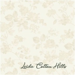 Tela para patchwork con enredaderas de flores y hojas en crema ∙ Leida Cotton Hills