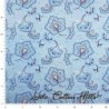 Tela para patchwork con flores en tonos azules