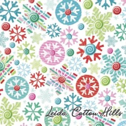 Tela para patchwork con copos de nieve de colores ∙ Leida Cotton Hills