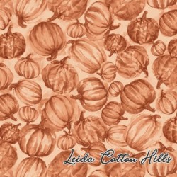 Tela para patchwork en tonos naranjas con calabazas ∙ Leida Cotton Hills