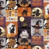 Tela para patchwork con diseño patch y estampados de halloween