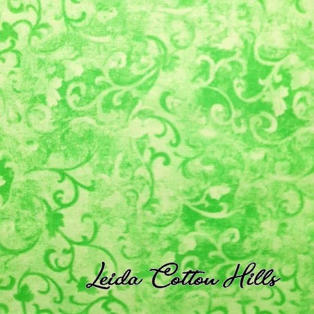 Tela para patchwork con estampado de enredadera en verde ∙ Leida Cotton Hills