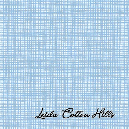 Tela para patchwork rayitas cruzadas en azul cielo ∙ Leida Cotton Hills