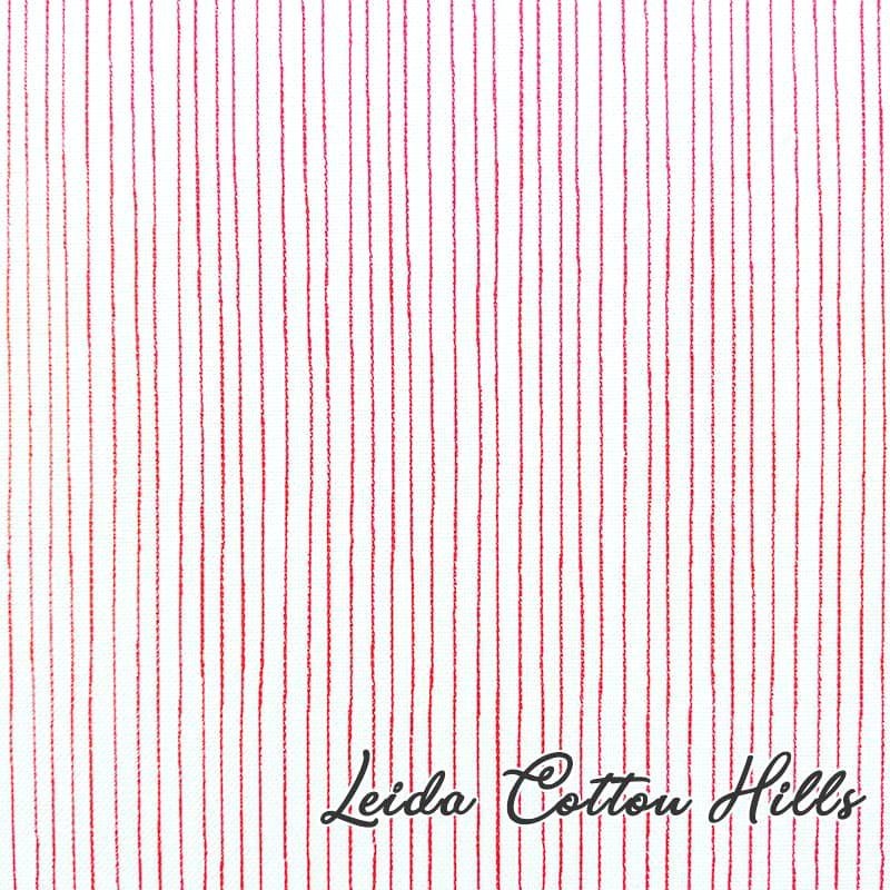 Tela para patchwork con rayas finas en color rojo ∙ Leida Cotton Hills