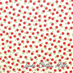 Tela para patchwork con estampado pequeñito de rosas rojas ∙ Leida Cotton Hills