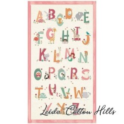 Panel de tela para patchwork con letras y animales ∙ Leida Cotton Hills