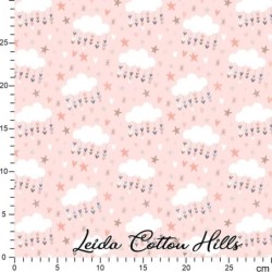 Tela para patchwork con atrapasueños sobre rosa DESCUENTO -40 %