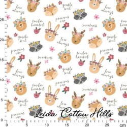 Tela para patchwork con caras dulces de animales DESCUENTO -40 %