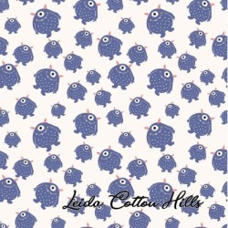 Tela para patchwork con marcianos sobre beige ∙ Leida Cotton Hills