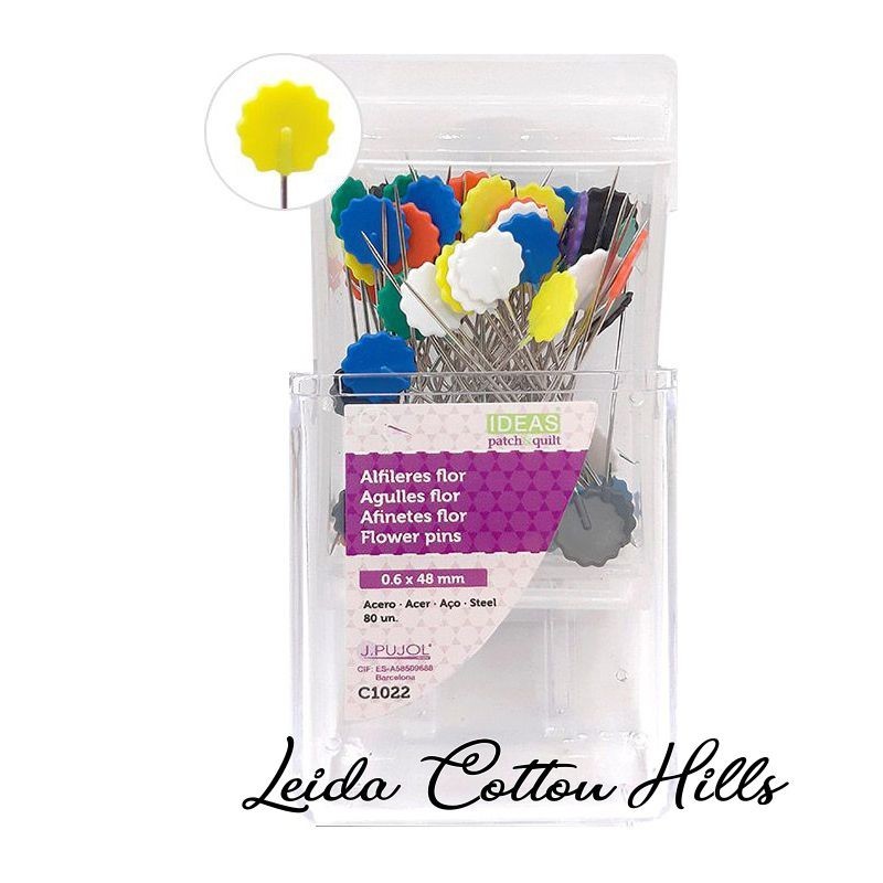 Alfileres de flores con cabeza plana para patchwork de Ideas ∙ Leida Cotton Hills