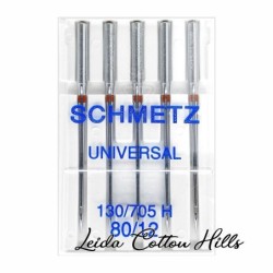Aguja universal 80/12 con talón plano para máquina doméstica de Schmetz ∙ Leida Cotton Hills