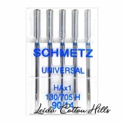 Aguja universal 90/14 con talón plano para máquina doméstica de Schmetz ∙ Leida Cotton Hills