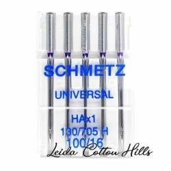 Aguja universal 100/16 con talón plano para máquina doméstica de Schmetz ∙ Leida Cotton Hills