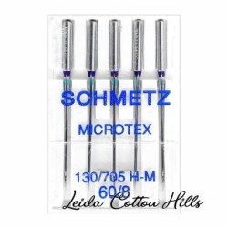 Aguja microtex 60/8 con talón plano para máquina doméstica de Schmetz ∙ Leida Cotton Hills