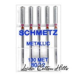 Aguja metálica 80/12 con talón plano para máquina doméstica de Schmetz ∙ Leida Cotton Hills