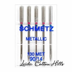 Aguja metálica 90/14 con talón plano para máquina doméstica de Schmetz ∙ Leida Cotton Hills