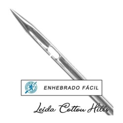 Aguja enhebrado rápido 90/14 con talón plano para máquina doméstica de Schmetz