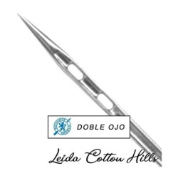 Aguja doble ojo 80/12 con talón plano para máquina doméstica de Schmetz
