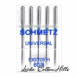Agujas universal 60/8 con talón plano para máquina doméstica de Schmetz ∙ Leida Cotton Hills