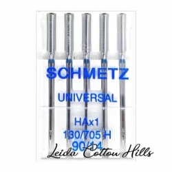 Agujas universal 90/14 con talón plano para máquina doméstica de Schmetz ∙ Leida Cotton Hills