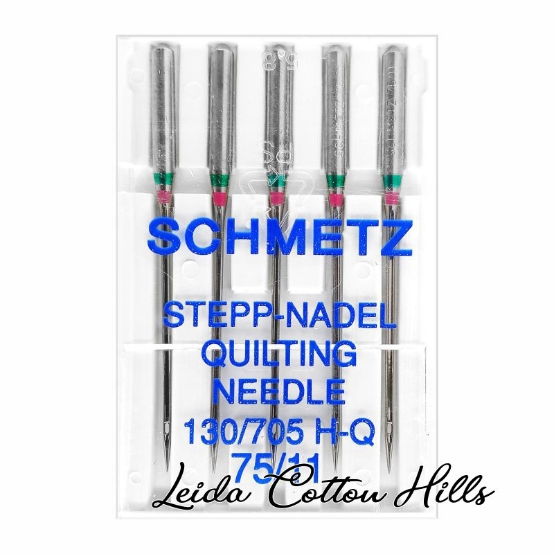 Agujas para acolchar 75/11 con talón plano para máquina doméstica de Schmetz ∙ Leida Cotton Hills