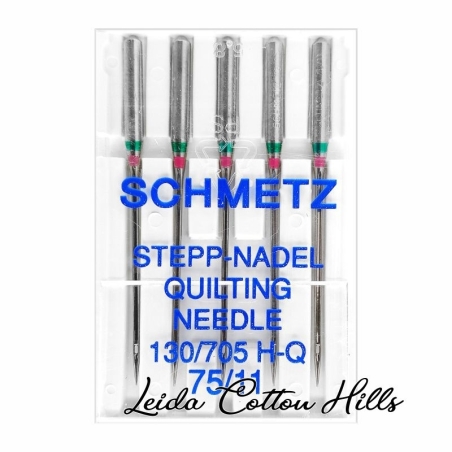 Agujas para acolchar 75/11 con talón plano para máquina doméstica de Schmetz ∙ Leida Cotton Hills