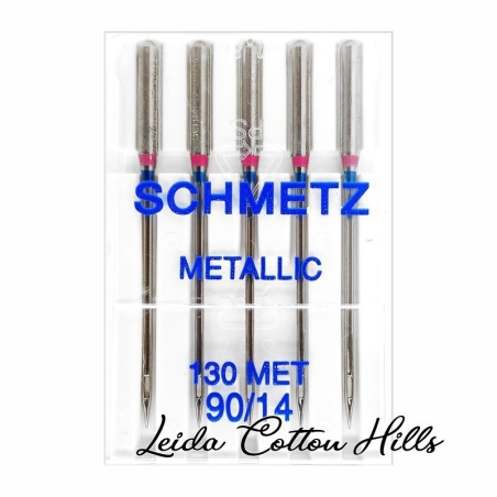 Agujas metálica 90/14 con talón plano para máquina doméstica de Schmetz ∙ Leida Cotton Hills