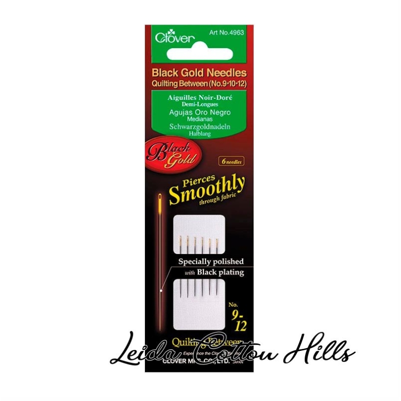 Agujas oro negro mediana para acolchar Surtido 9-10-12 de Clover ∙ Leida Cotton Hills