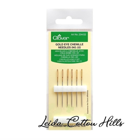 Agujas de ojo dorado para chenilla N.º 22 de Clover ∙ Leida Cotton Hills