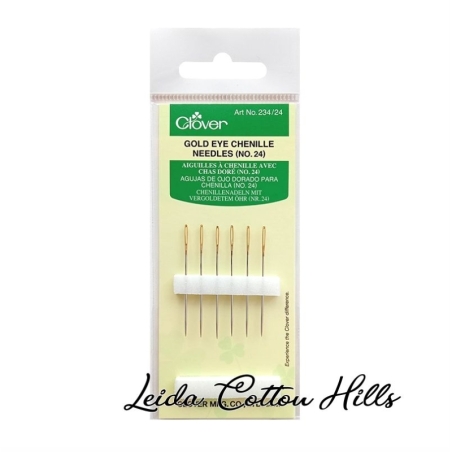 Agujas de ojo dorado para chenilla N.º 24 de Clover ∙ Leida Cotton Hills
