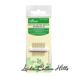 Agujas de ojo dorado para acolchado medianas N.º 10 de Clover ∙ Leida Cotton Hills