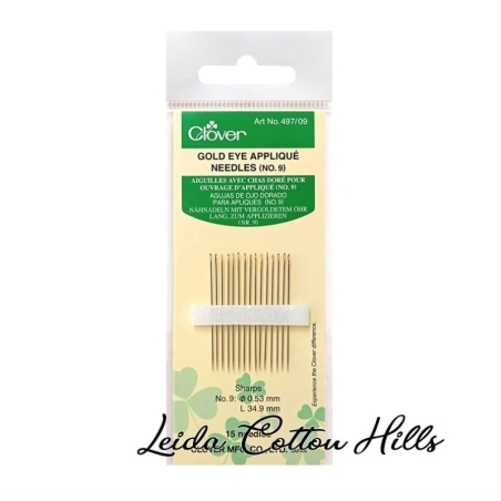 Agujas de ojo dorado para aplicación N.º 9 de Clover ∙ Leida Cotton Hills