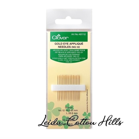 Agujas de ojo dorado para aplicación N.º 12 de Clover ∙ Leida Cotton Hills