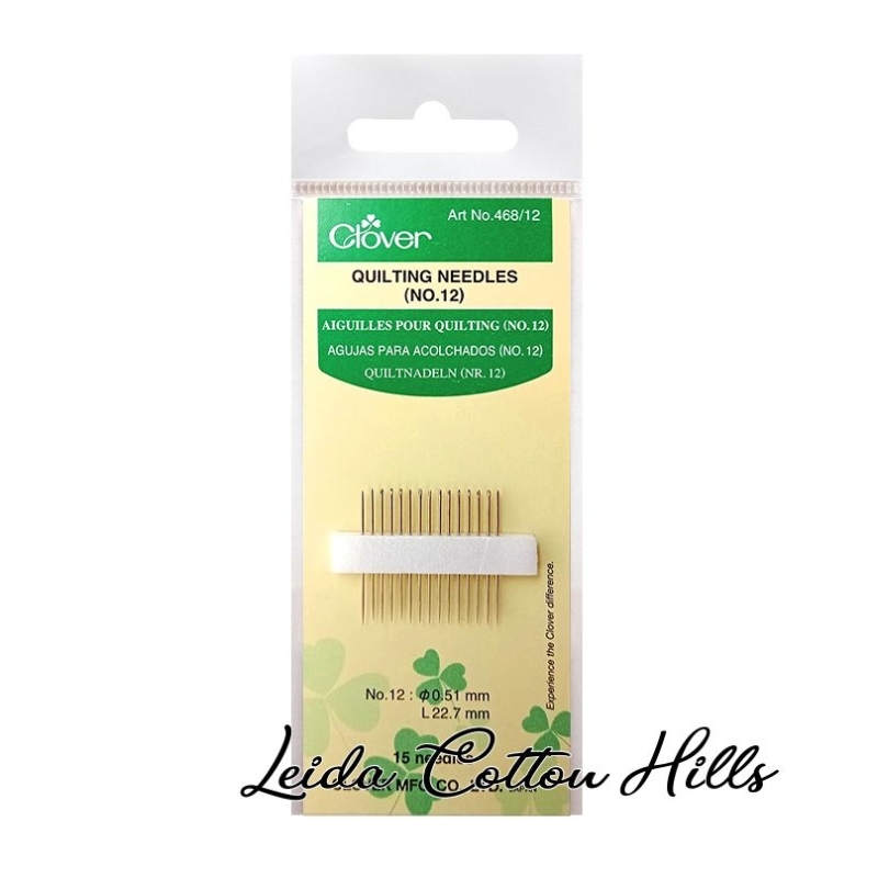 Agujas para acolchados N.º 12 de Clover ∙ Leida Cotton Hills