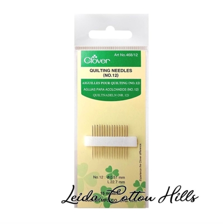 Agujas para acolchados N.º 12 de Clover ∙ Leida Cotton Hills