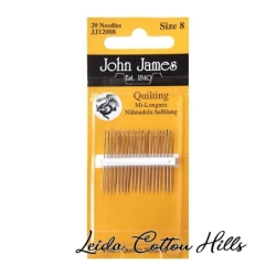 Agujas medianas para acolchado N.º 8 de John James ∙ Leida Cotton Hills
