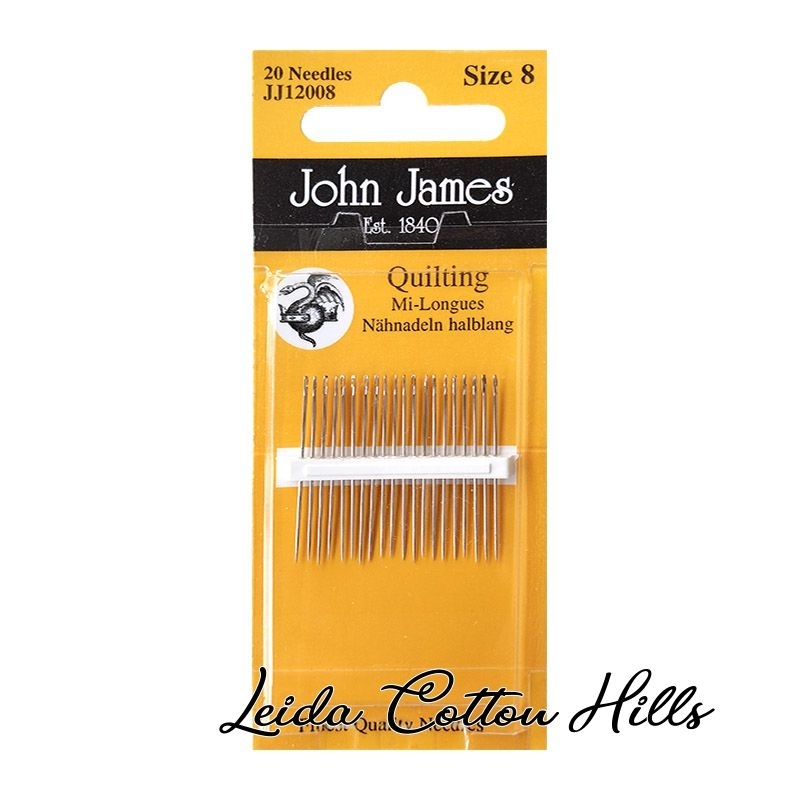 Agujas medianas para acolchado N.º 8 de John James ∙ Leida Cotton Hills
