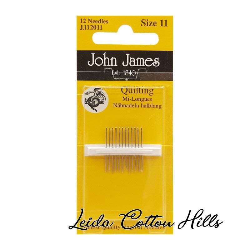 Agujas medianas para acolchado N.º 11 de John James ∙ Leida Cotton Hills