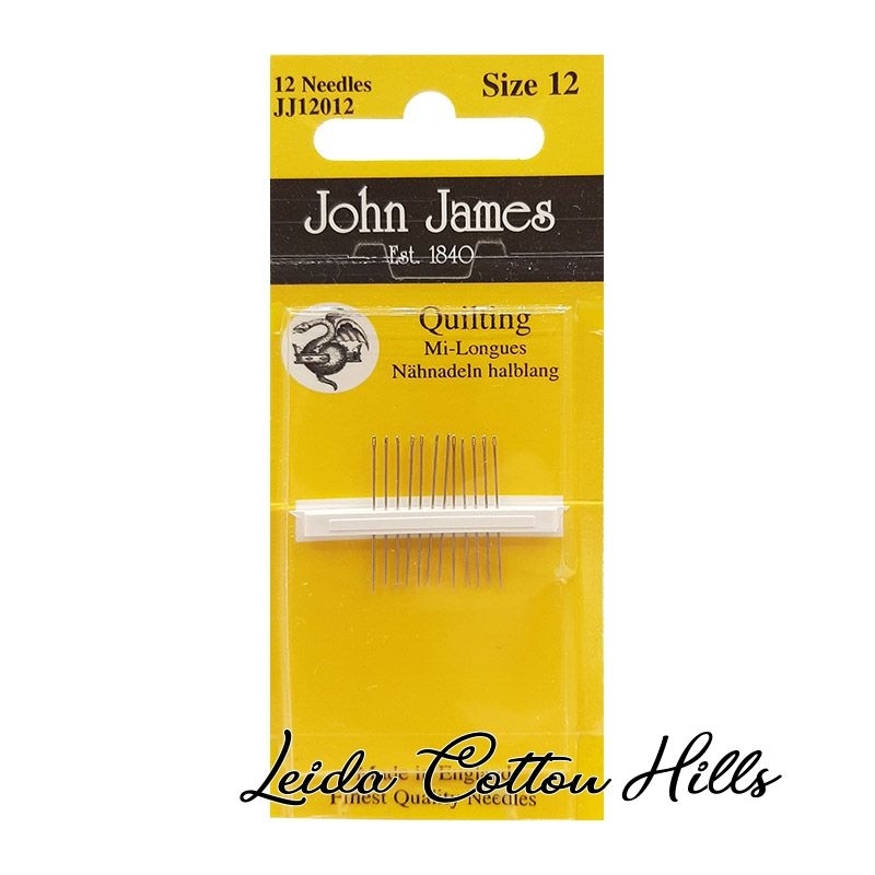 Agujas medianas para acolchado N.º 12 de John James ∙ Leida Cotton Hills